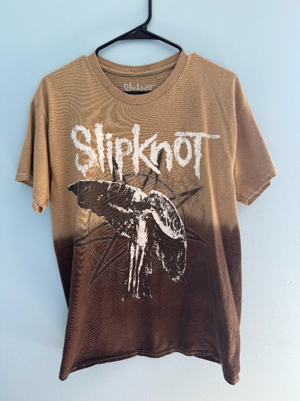 Slipknot Shirt Mens Medium Brown Tan Band Graphic Short Sleeve Two Tone